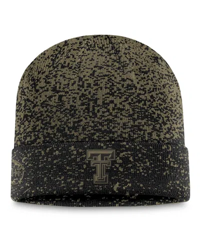Top Of The World Men'sâ Olive/black Texas Tech Red Raiders Cuffed Knit Two-tone Hat In Gray