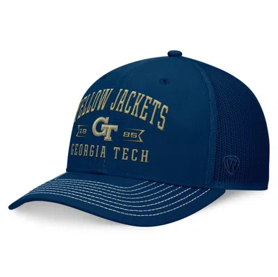 Top Of The World Navy Georgia Tech Yellow Jackets Carson Trucker Adjustable Hat In Blue