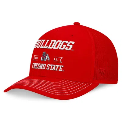 Top Of The World Red Fresno State Bulldogs Carson Trucker Adjustable Hat In Masc Red