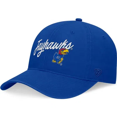 Top Of The World Royal Kansas Jayhawks Heritage Ceecee Adjustable Hat In Blue