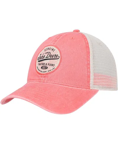 Top Of The World Women's  Pink John Deere Classic Logo Twill Mesh Trucker Snapback Hat