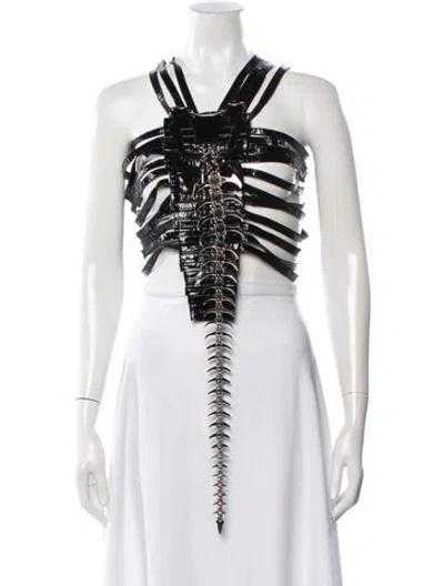 Pre-owned Top Olima Studio Asymmetrical Sleeveless  In Black