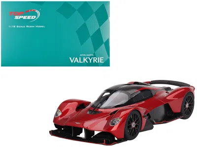 Top Speed Aston Martin Valkyrie Hyper Red Metallic And Carbon 1/18 Model Car By