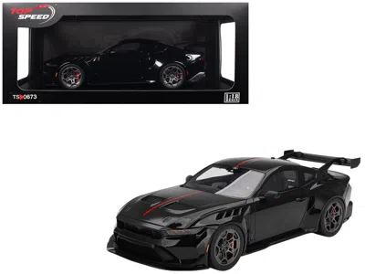 Top Speed Ford Mustang Gtd Shadow Black With Red Stripe 1/18 Model Car By