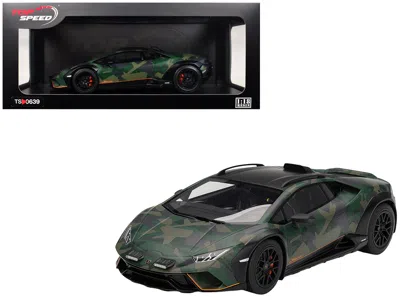 Top Speed Lamborghini Huracan Sterrato All-terrain "bosco" Green Camouflage 1/18 Model Car By