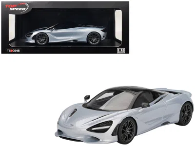 Top Speed Mclaren 750s Ice Silver Metallic With Black Top 1/18 Model Car By