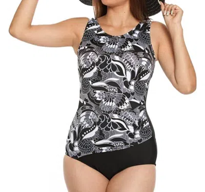 Topanga By T.h.e. Dominica Printed Drape One Piece Swimsuit In Lif Dominica In Multi