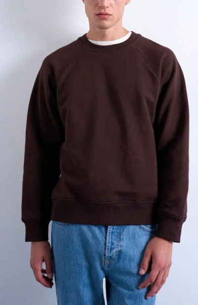 Topman Boxy Raglan Sleeve Sweatshirt In Brown