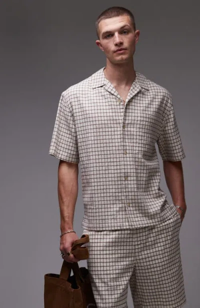 Topman Oversized Cropped Pants In Ecru-neutral