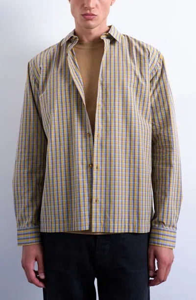 Topman Cotton Poplin Button-up Shirt In Brown