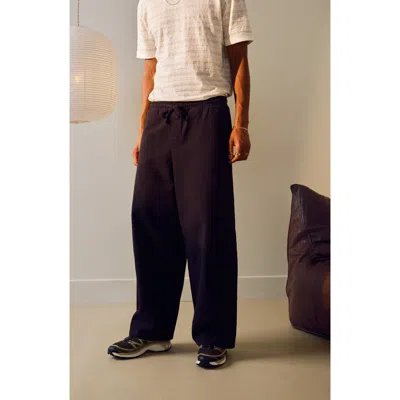 Topman Cotton Twill Pull-on Trousers In Black