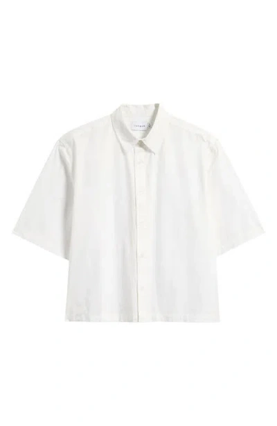 Topman Crop Short Sleeve Cotton Poplin Button-up Shirt In Gray