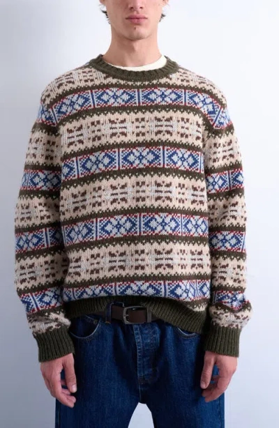 Topman Fair Isle Crewneck Sweater In Multi