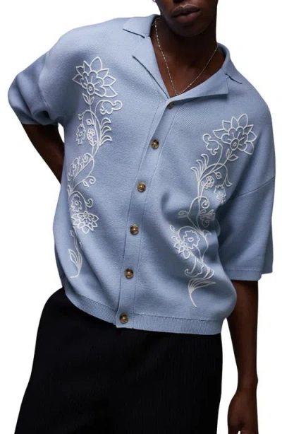 Topman Floral Embroidered Polo