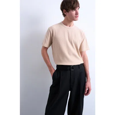 Topman Heavyweight Rib T-shirt In Neutral