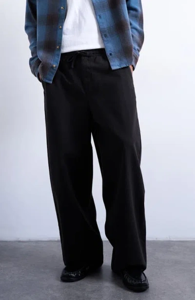 Topman Herringbone Pants In Black
