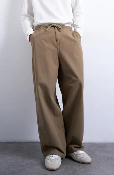 Topman Herringbone Pants In Brown