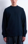 Topman Premium Lightweight Oversized Fit Sweatshirt In Blue