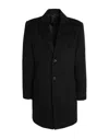 Topman Man Coat Black Size L Polyester, Acrylic, Nylon In Black