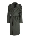 Topman Man Coat Military Green Size L Polyester, Synthetic Fibers, Acrylic, Cotton, Wool In Green