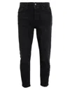 Topman Man Jeans Black Size 28w-32l Cotton, Elastane In Black