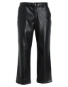 Topman Man Pants Black Size 32w-30l Polyester, Polyurethane Coated In Black