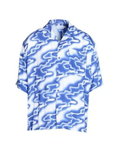 Topman Man Shirt Bright Blue Size Xxl Viscose