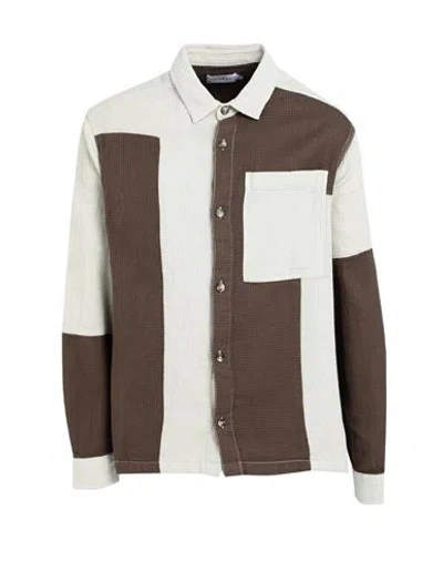 Topman Man Shirt Brown Size S Cotton