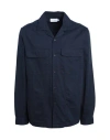 Topman Man Shirt Navy Blue Size Xxl Cotton In Navy Blue