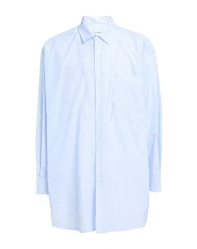 Topman Man Shirt Sky Blue Size L Polyester, Cotton
