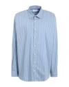 Topman Man Shirt Sky Blue Size Xl Cotton, Polyester, Elastane In Blue