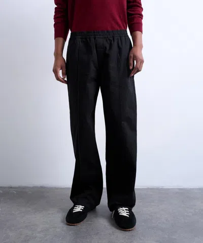 Topman Mens Black Baggy Twill Pintuck Trousers