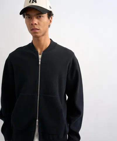 Topman Mens Black Premium Zip-through Cardigan