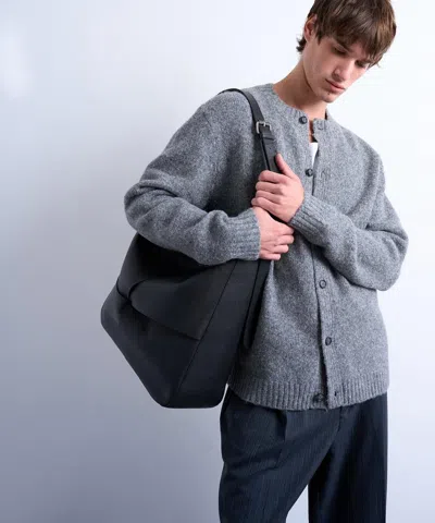 Topman Mens Grey Crew-neck Cardigan In Gray