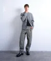 Topman Mens Khaki Straight-fit Canvas Trousers In Gray