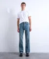 Topman Mens Mid-wash Blue Rigid Flare Jeans In Blue