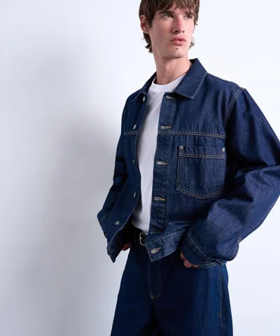 Topman Mens Relaxed Denim Jacket In Blue