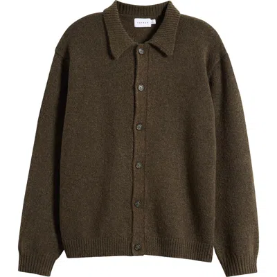 Topman Oversize Cardigan In Brown