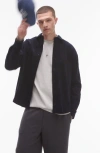 Topman Oversize Corduroy Button-up Shirt In Medium Blue