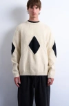 Topman Oversize Diamond Sweater In Multi