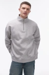 TOPMAN TOPMAN OVERSIZE QUARTER ZIP SWEATSHIRT