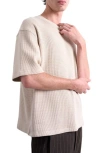 Topman Oversize Waffle Texture Cotton T-shirt In Neutral