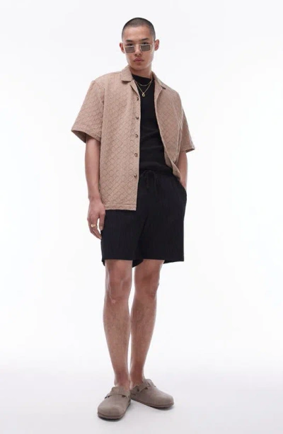 TOPMAN PLISSÉ DRAWSTRING SHORTS