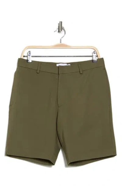 Topman Premium Smart Slim Shorts In Khaki