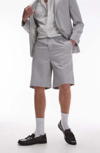 Topman Pull-on Shorts In Light Grey