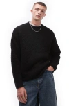 Topman Relaxed Fit Sweater In Black In Black