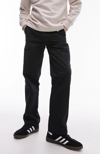 Topman Relaxed Fit Straight Leg Pants In Black