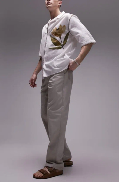 Topman Relaxed Pants In Stone-neutral
