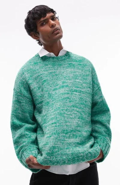 Topman Relaxed Fit Sweater In Light Green