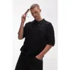 Topman Relaxed Openwork Floral Short Sleeve Button-up Shirt In Black